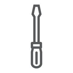 Screwdriver line icon, tool and repair, equipment sign, vector graphics, a linear pattern on a white background.