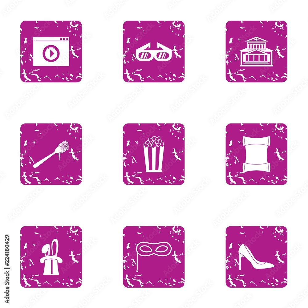 Poster fulfill icons set. grunge set of 9 fulfill vector icons for web isolated on white background