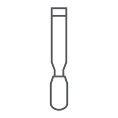 Chisel thin line icon, tool and repair, carpenter sign, vector graphics, a linear pattern on a white background.