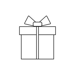 Gift isolated minimal icon. Box graph line vector icon for websites and mobile minimalistic flat design. Logo vector illustration