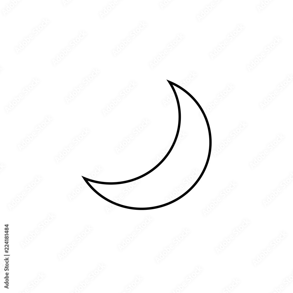 Aufkleber crescent icon. element of halloween for mobile concept and web apps icon. thin line icon for website