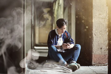 A young person with a baseball bat 