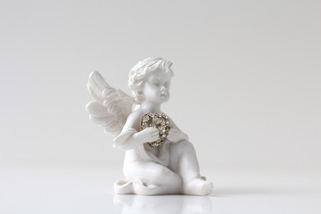 Guardian angel over white background. Christmas decoration