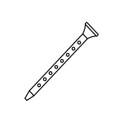 Clarinet line icon, music and instrument, jazz sign vector graphics, a linear pattern on a black background, eps 10.