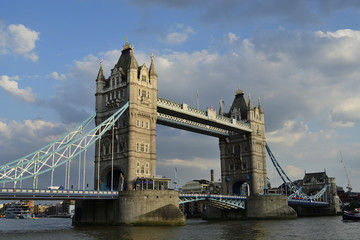 Fototapeta na wymiar Tower Bridge over Thames river at London in England