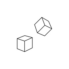 Sugar cubes line icon outline vector sign, linear style pictogram isolated on white. Symbol, logo illustration. Pixel perfect