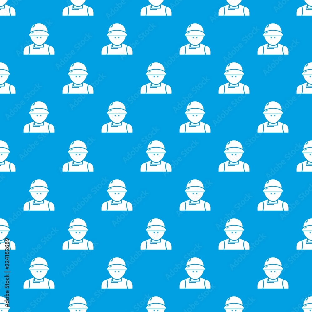 Poster plumber man pattern vector seamless blue repeat for any use