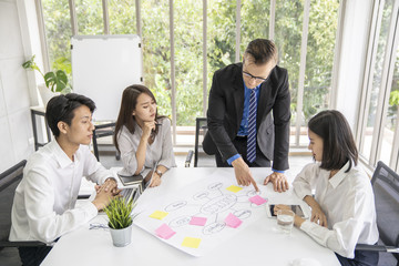 Entrepreneurs and business people conference in modern meeting room,business concept.
