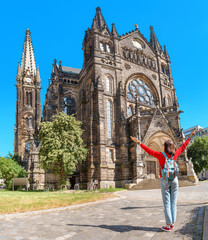 The Peterskirche or St, Peter church in Leipzig near the city center