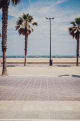Valencia promenade and beach on a summer day © sasamihajlovic