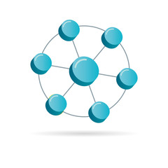 Network 3D Symbol, Vector Illustration