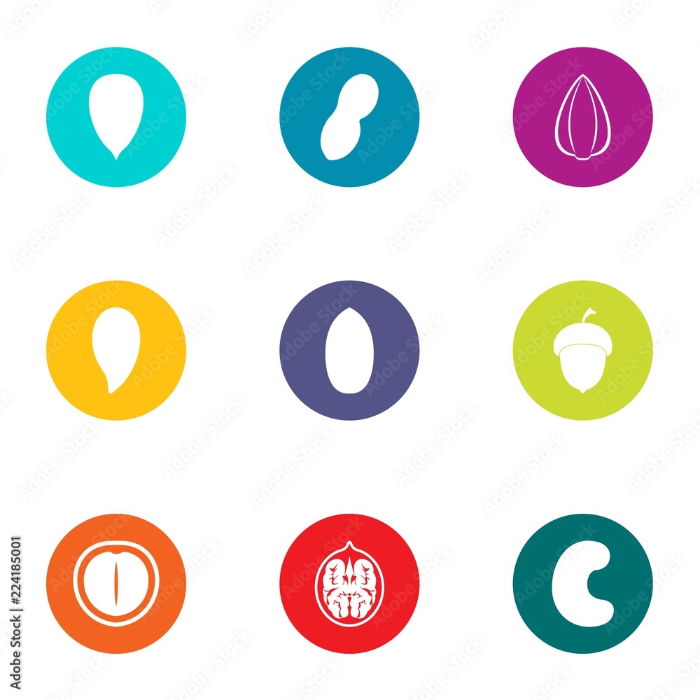Poster tonsil icons set. flat set of 9 tonsil vector icons for web isolated on white background