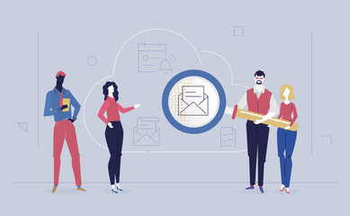 Fototapeta premium Business correspondence - flat design style colorful illustration
