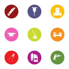 Fototapeta premium Modern forging icons set. Flat set of 9 modern forging vector icons for web isolated on white background