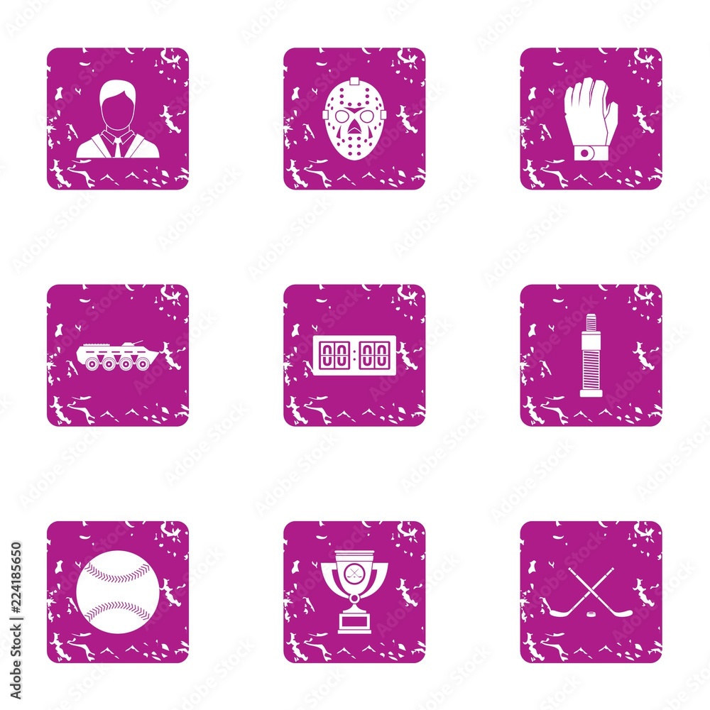 Poster precedence icons set. grunge set of 9 precedence vector icons for web isolated on white background