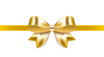 Gold bow with ribbon