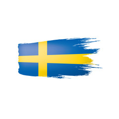 Sweden flag, vector illustration on a white background.