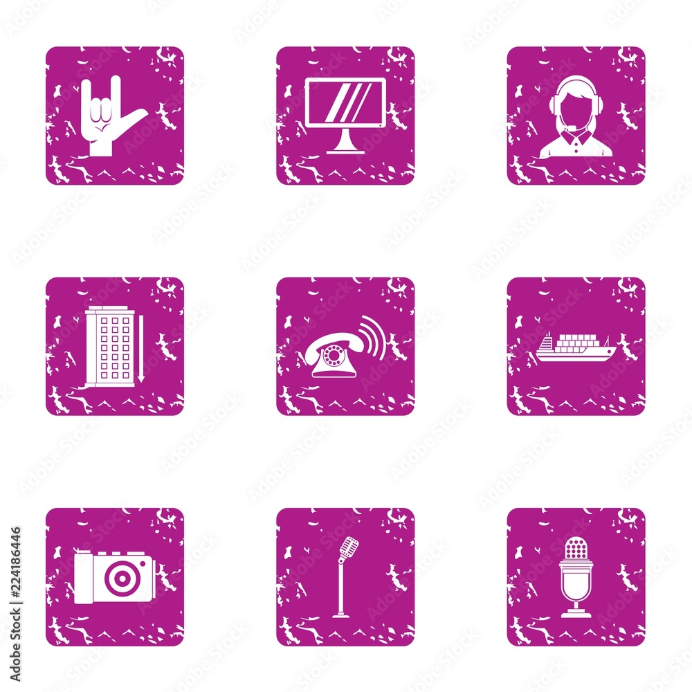 Aufkleber wifi place icons set. grunge set of 9 wifi place vector icons for web isolated on white background