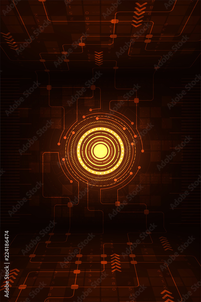 Poster information from various sources coming together at the center of the computer system.