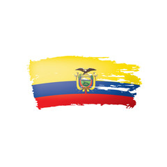 Ecuador flag, vector illustration on a white background.