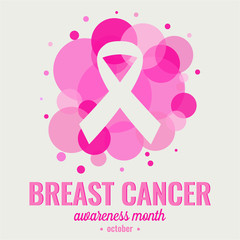 Breast Cancer awareness card or background. vector illustration.