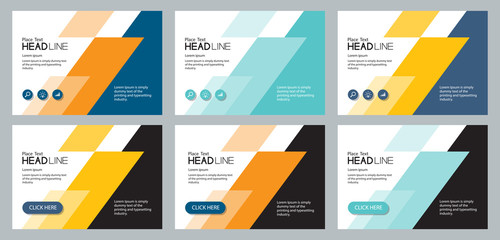 set abstract background template design for social media post and web banners concept