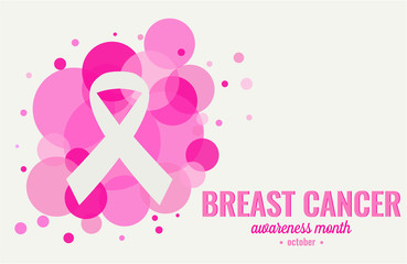Fototapeta premium Breast Cancer awareness card or background. vector illustration.