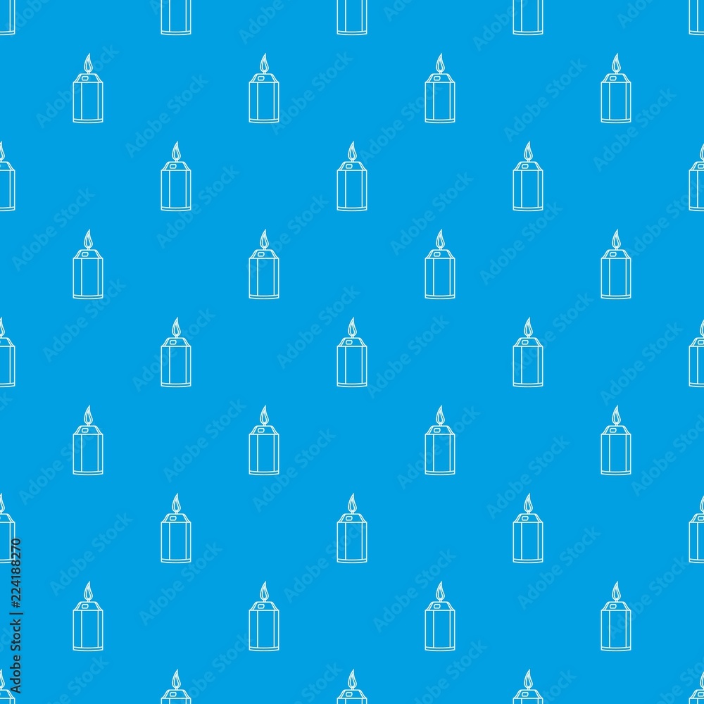 Poster beautiful candle pattern vector seamless blue repeat for any use