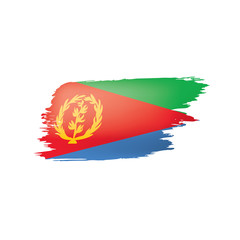 Fototapeta premium Eritrea flag, vector illustration on a white background.