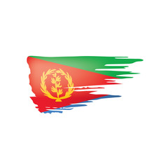 Fototapeta premium Eritrea flag, vector illustration on a white background.