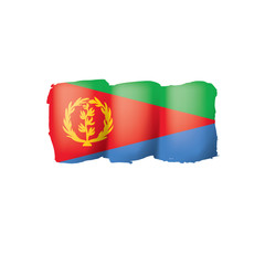 Fototapeta premium Eritrea flag, vector illustration on a white background.