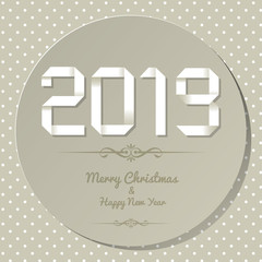 Origami 2019 symbol on a grey background with polka dots.