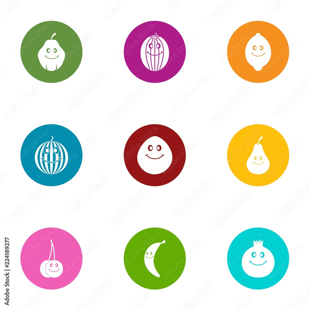 Aufkleber vegan friendly icons set. flat set of 9 vegan friendly vector icons for web isolated on white backgr