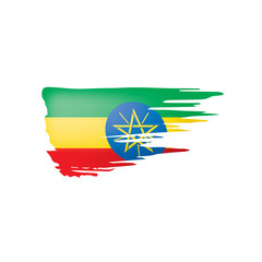 Ethiopia flag, vector illustration on a white background.