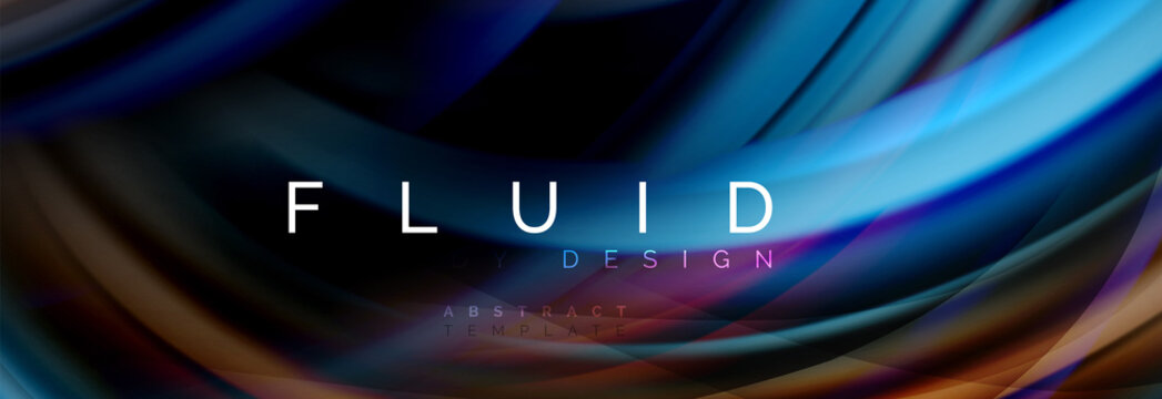 Flowing glowing color motion concept, trendy abstract layout template for business or technology presentation or web brochure cover, wallpaper