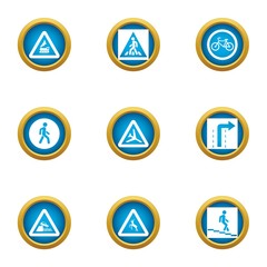 Sectoring icons set. Flat set of 9 sectoring vector icons for web isolated on white background