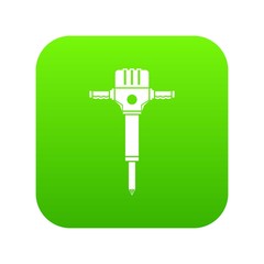 Jackhammer icon digital green for any design isolated on white vector illustration