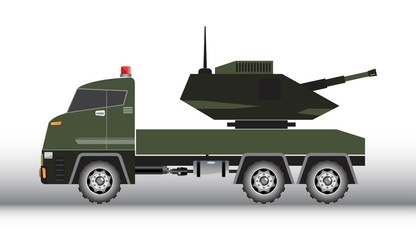 Military truck vector and illustration