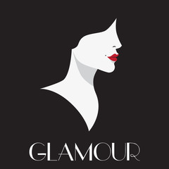 Glamour, beautiful woman vector art.