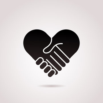 Hand shake, trust symbol. Vector icon.