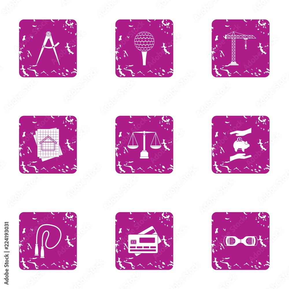 Poster hypothec icons set. grunge set of 9 hypothec vector icons for web isolated on white background