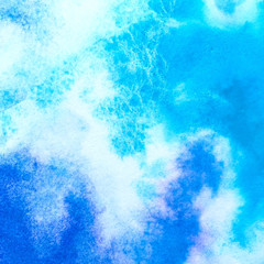 Fototapeta na wymiar blue sky watercolor abstract clouds 