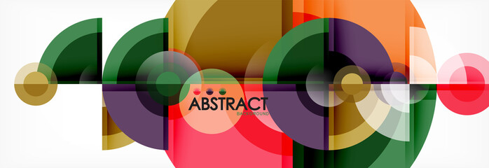 Abstract background - multicolored circles, trendy minimal geometric design