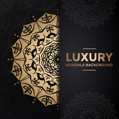 Black and gold luxury mandala background
