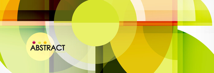 Obraz premium Abstract background - multicolored circles, trendy minimal geometric design