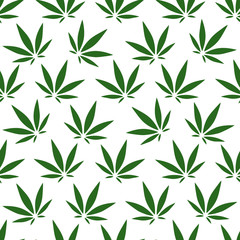 Naklejka na ściany i meble Cannabis Background. Vector Pattern.