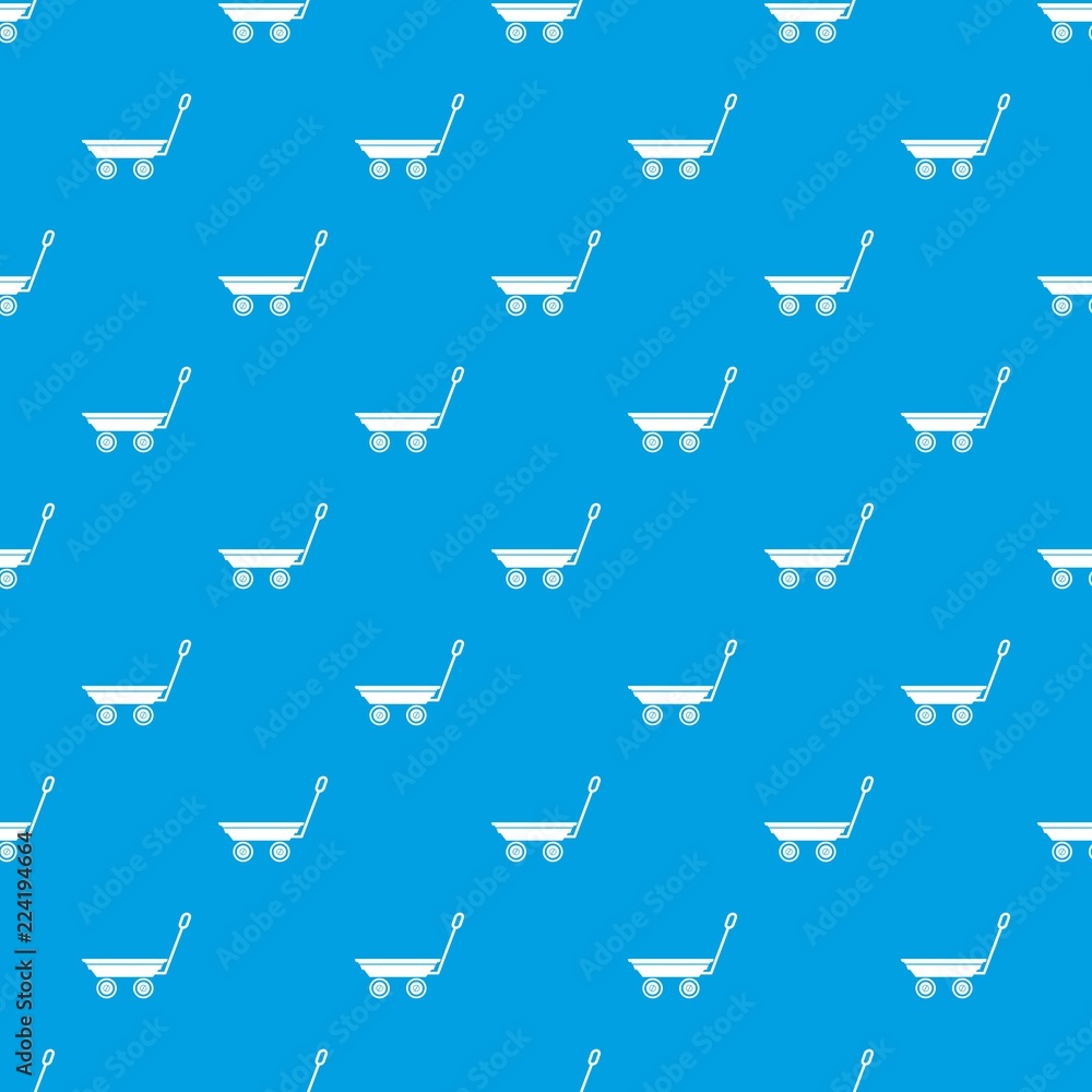 Poster market trolley pattern vector seamless blue repeat for any use