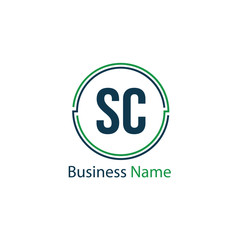 Initial Letter SC Logo Template Design