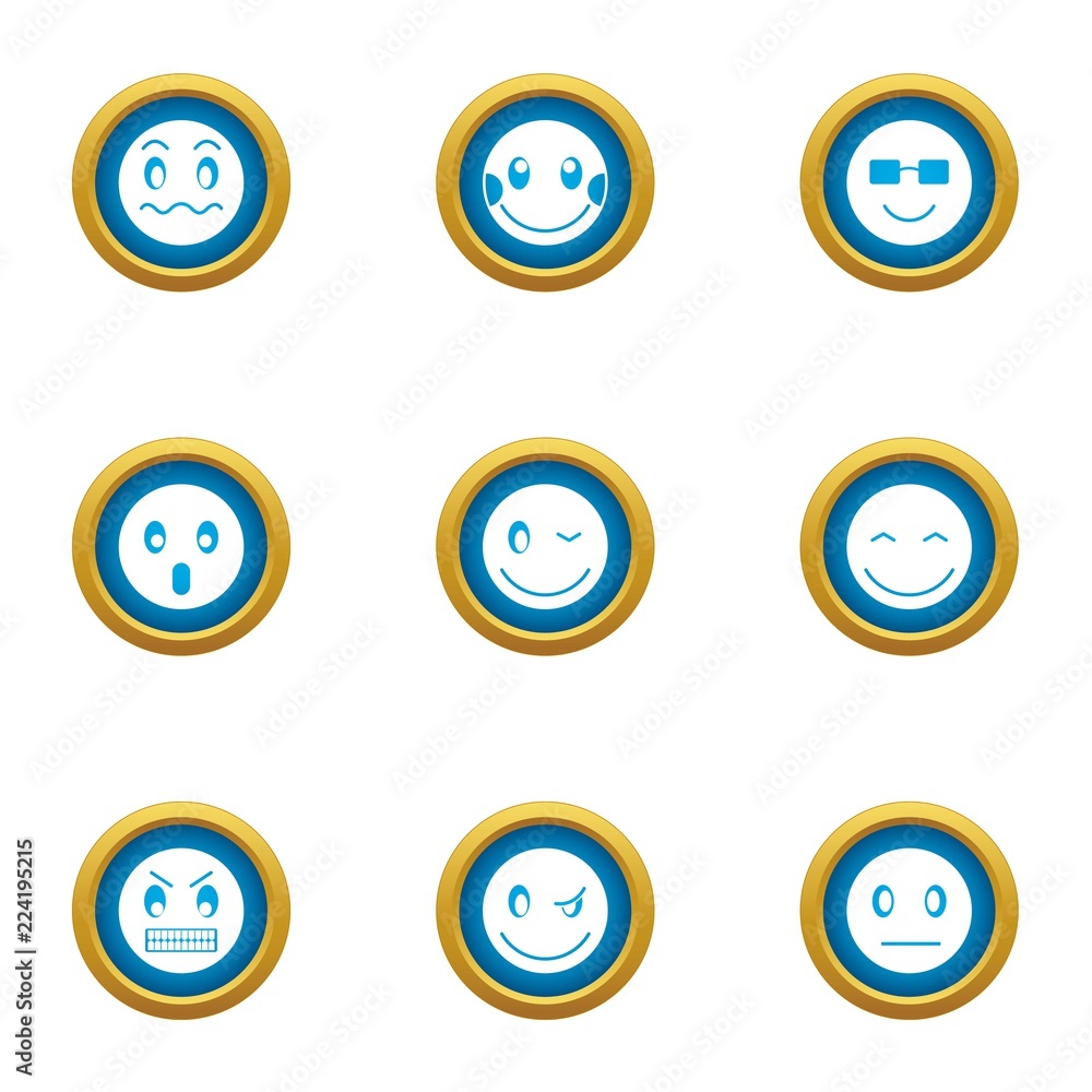 Poster morale icons set. flat set of 9 morale vector icons for web isolated on white background