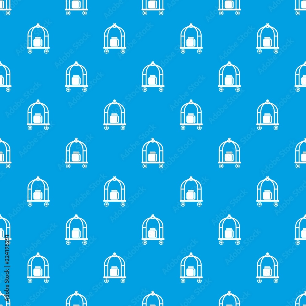 Poster baggage trolley pattern vector seamless blue repeat for any use